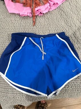Nike Women's Royal Blue Athletic Shorts with Navy Panels